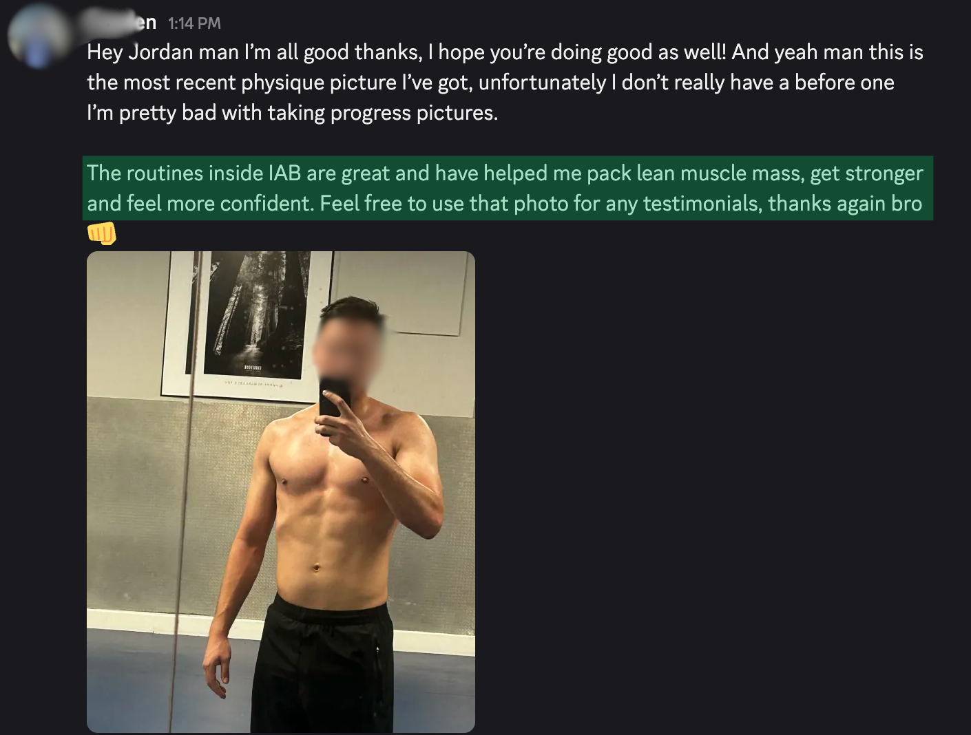 Cayden physique result