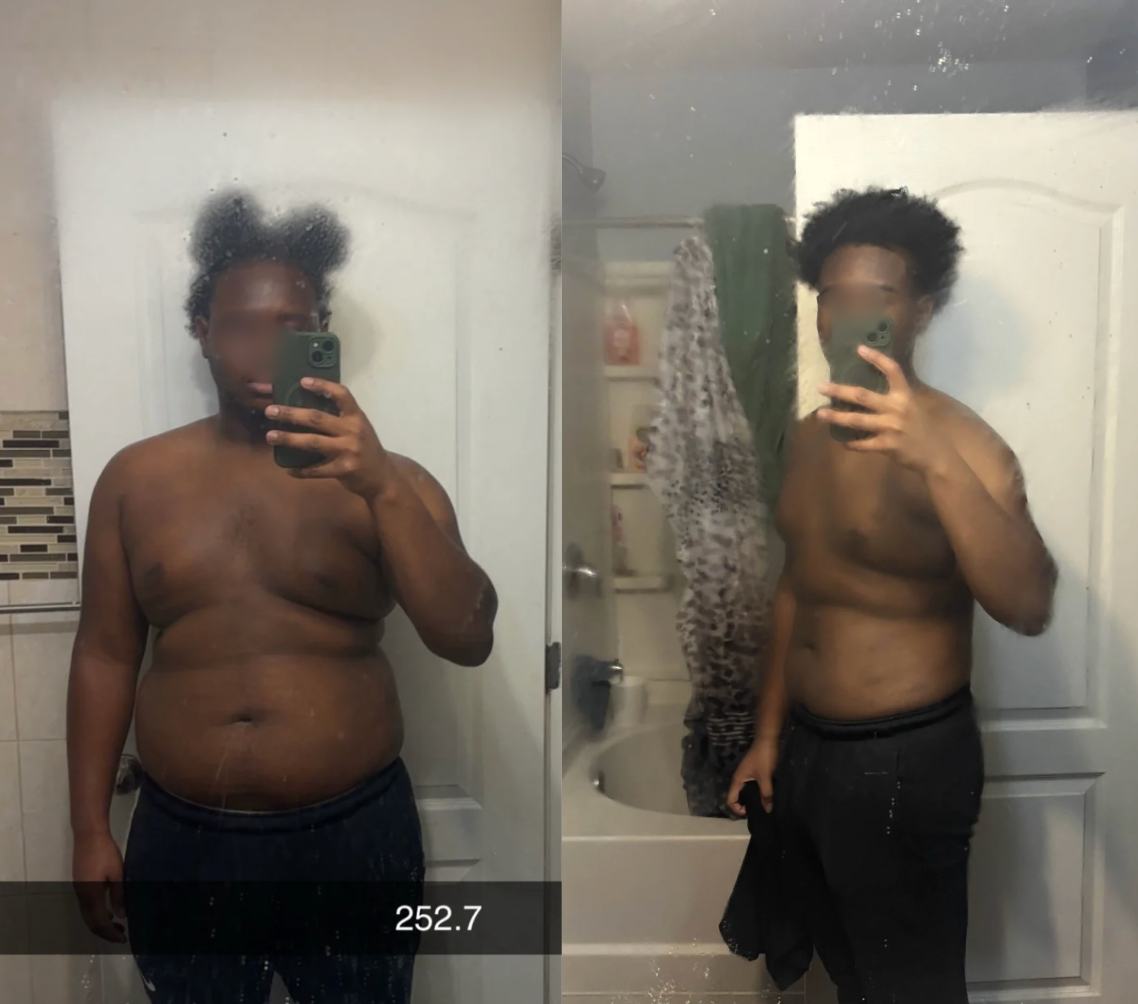 Client transformation 252 to 219 lbs