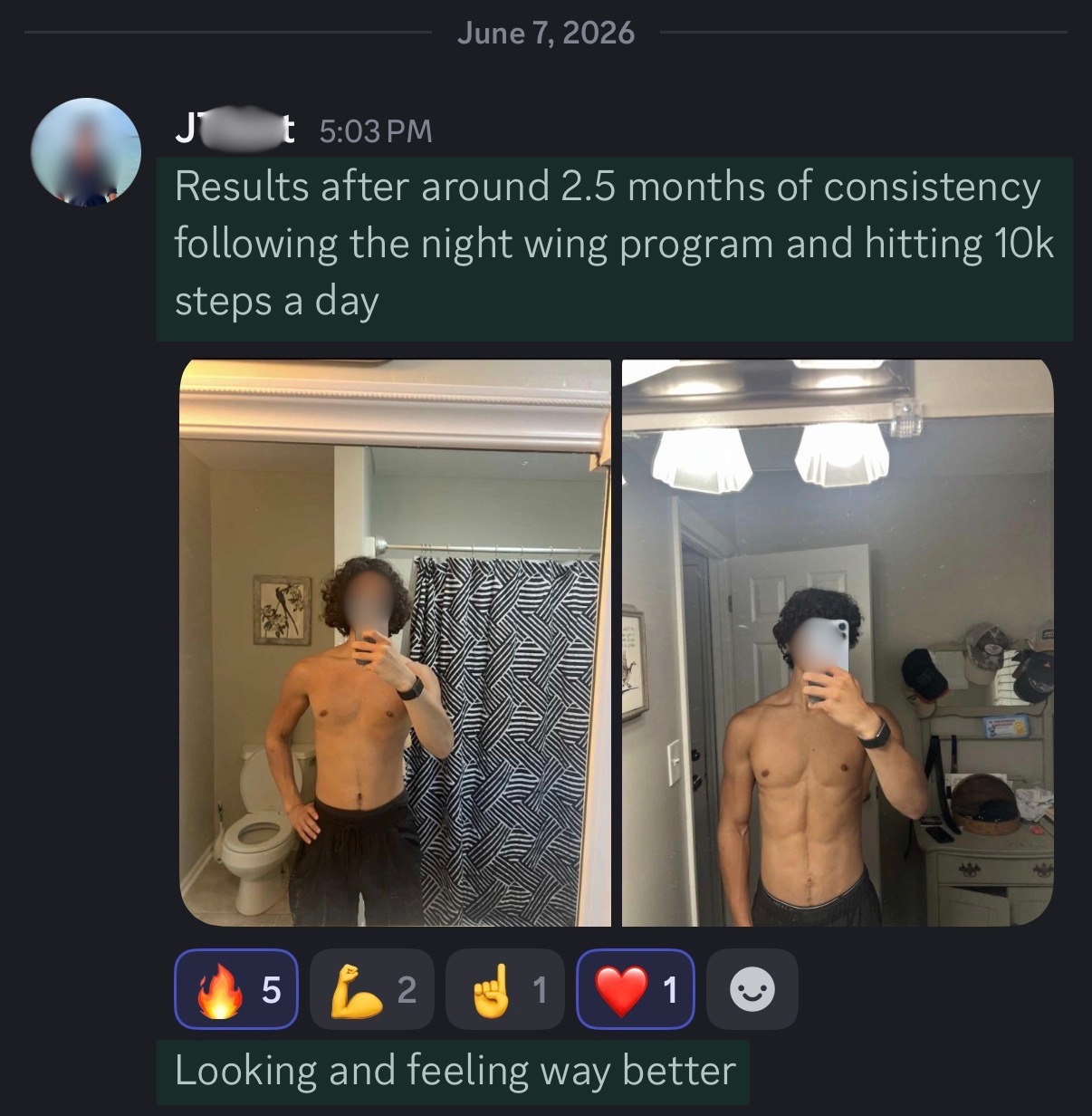 Client 2.5 month transformation